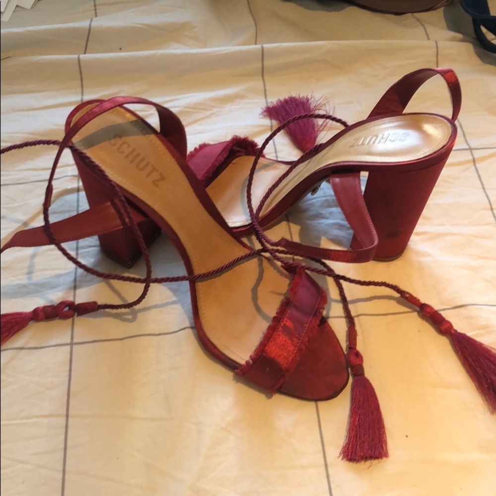 Schutz Satin Tie Heel